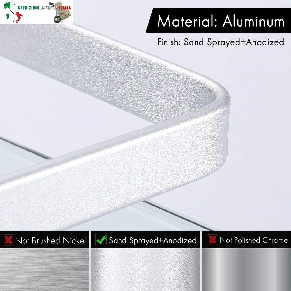 Mensola Angolare in Vetro Mensole da Bagno Mensola Doccia con Barra in Alluminio - Immagine 3 di 4