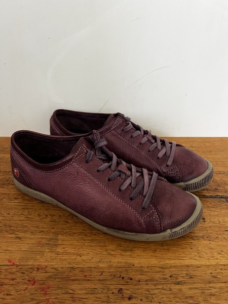 🌟 CABELLO PURPLE Leather Lace Up flat Brogues Loafers Sneakers 40 9
