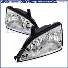 Pair Headlights Assembly Leftright For 2007-2005 Ford Focus Chrome Housing Pair Headlights Assembly Leftright For 2007-2005 Ford Focus Chrome Housing