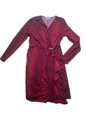 EUC women’s size large red leopard print Michael Kors wrap dress