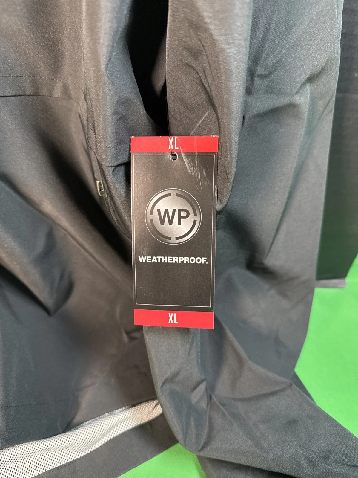 NWT WP Weatherproof Men's Rain Jacket Size XL Black - product detail image 6