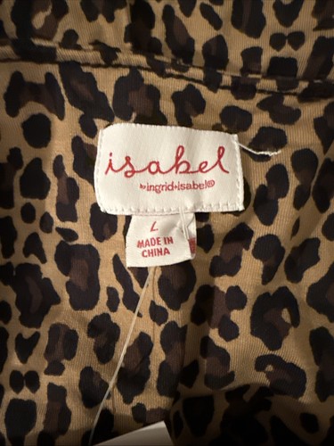 Isabel Ingred Maternity Dress Women’s Sz L Animal Print Long Sleeve NWT Target  - Picture 12 of 13