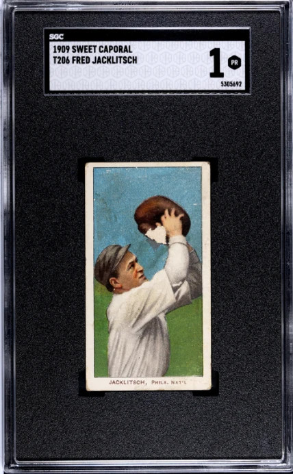 1909 T206 FRED JACKLITSCH POOR SWEET CAPORAL 150 SGC 1 PHILADELPHIA PHILLIES