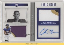 2016 Panini Playbook Rookie Jersey Platinum 44/49 Chris Moore #123 Auto READ fm0
