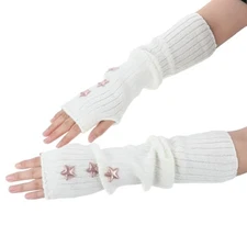 2Pcs Adorable Arm Warmers - Star Arm Warmers for Women & Kids White