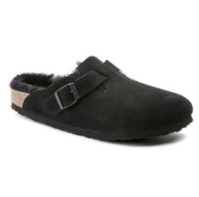 New Birkenstock Boston Shearling Suede Leather Clog Slippers - Unisex Adults
