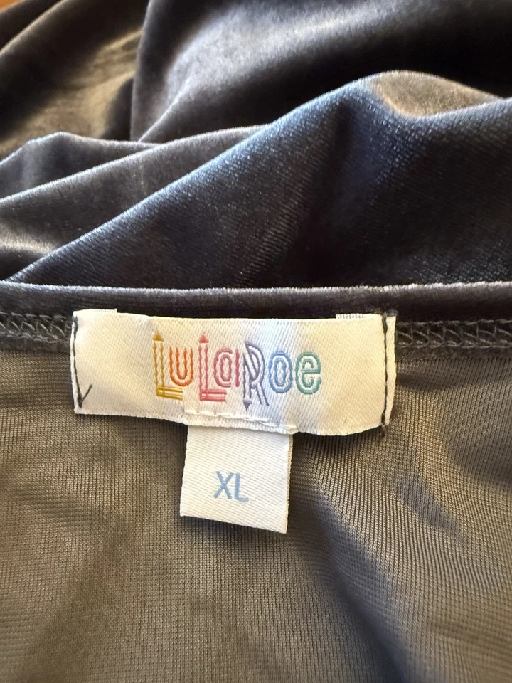 Cárdigan para mujer LuLaRoe nuevo con etiquetas Sarah Duster XL gris carbón liso terciopelo NUEVO Foto 4 de 4