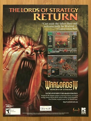Warlords IV 4 Heroes of Etheria Vintage Print Ad/Poster Official Promo Art Rare!