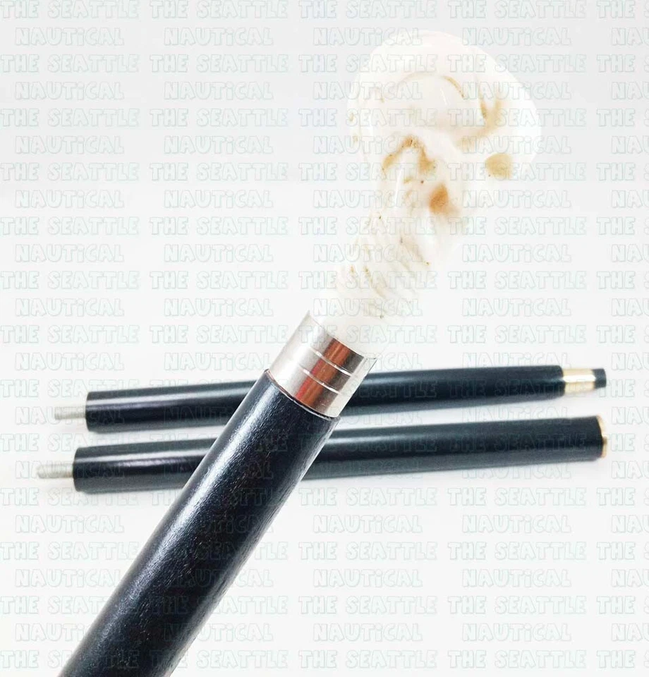 Nuevo Bastón de Madera con Mango de Cabeza de Calavera Color Blanco Regalo de Halloween Foto 2 de 4