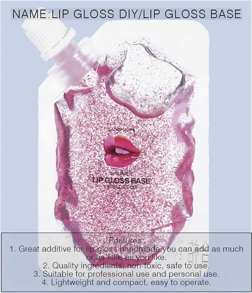 4 Color Glitter Lip Gloss Base Kit, Moisturize Lip Gloss Base Oil