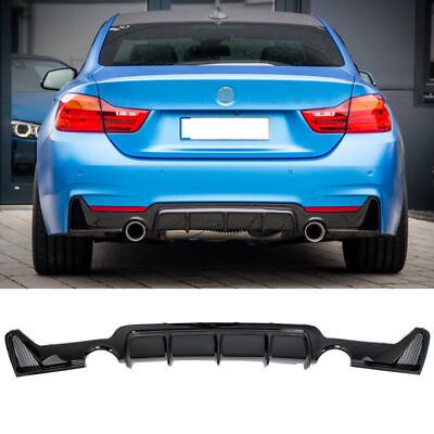 für BMW 4er F32 F33 F36 M-Paket Heckdiffusor Auspuffblende Einzelrohr SCHWARZ