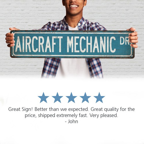 Aircraft Mechanic Street Sign Airplane Repair Hangar Decor Pilot 104180021022 - Picture 6 of 10