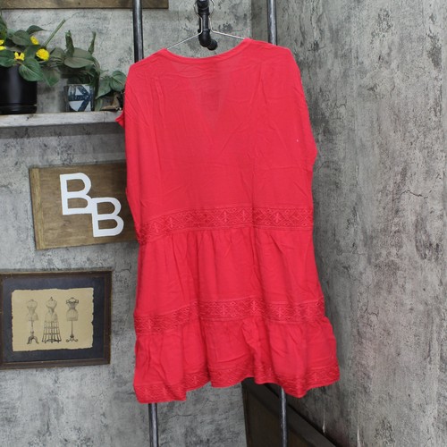 Gl By Gibson Look Women's Split Neck Tiered Easy Fitting Dress 14194 L M XL - 第 8/10 張圖片