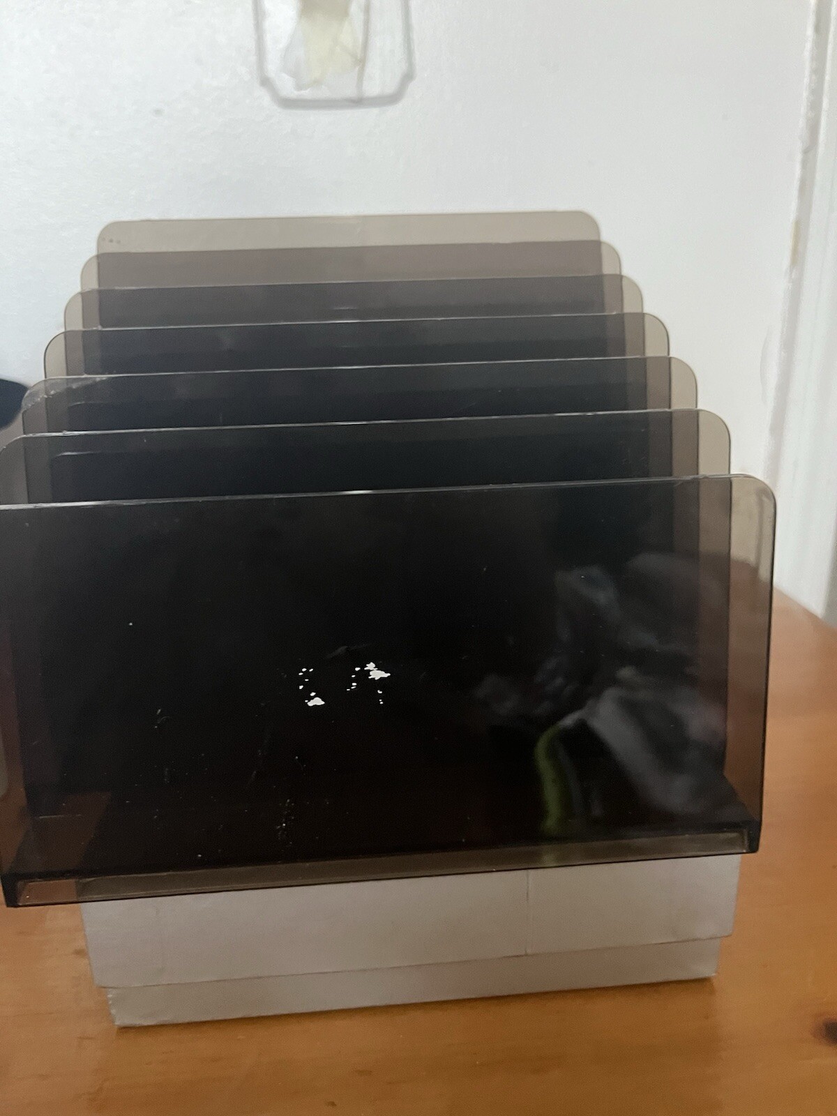 Clear 6-Slot Black Plastic File Organizer for Office or School