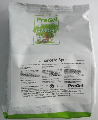2.4 LB BAG PREGEL LIMONCELLO SPRINT COMPLETE POWDER MIX FOR ITALIAN GILATO 7/26
