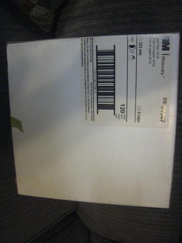 LOT 100 NEW 3M 431Q 21347 WET OR DRY ABRASIVE DISC 8" 120 grit - Picture 3 of 4