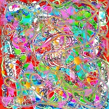 abstractart cosmic pop psychedelic colorful contemporary original digital love