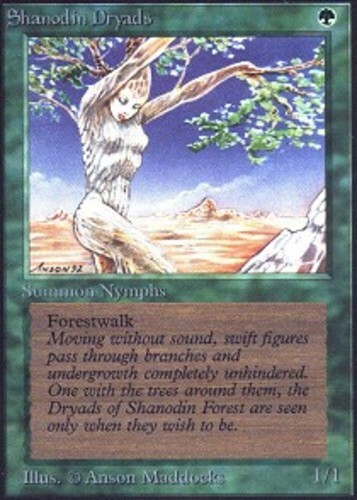 MTG magic cards 1x Shanodin Dryads Beta Light Play, English
