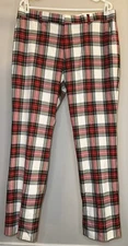 Tommy Hilfiger Mens Modern-Fit Stretch Performance Pants In Red Plaid Size 34x30