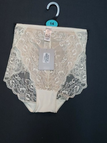 M&S Woman Lacy High Leg Knickers Color Lt Cream Size UK 14 C024 - Picture 2 of 5