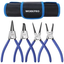 WORKPRO 4-Piece Snap Ring Pliers Set 7-Inch Internal&External Circlip Pliers Kit