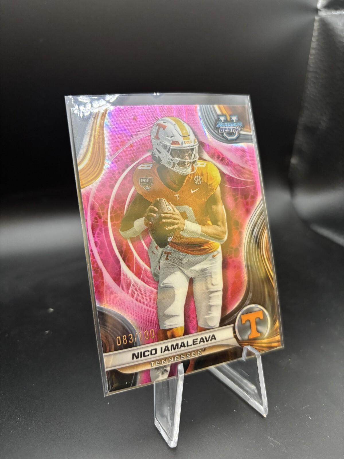 2024 Bowman's Best University - Nico Iamaleava #90 Pink Lava Refractor /100 (RC)