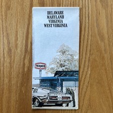 Texaco Map Delaware Maryland Virginia West Virginia Washington 1975 Gas and Oil