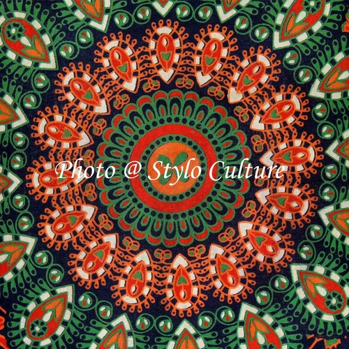 Boho Hippie Yoga Pillow Case Cushion Cover Blue Mandala Mandala Meditation - Picture 3 of 5