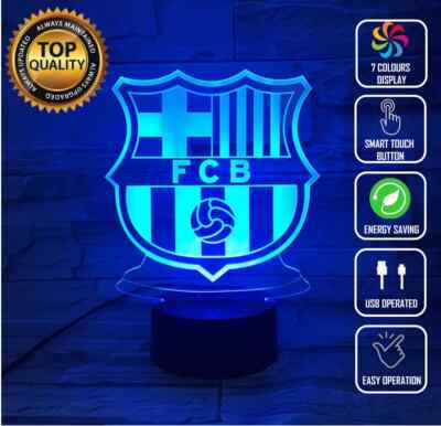 3D Illusion LED Night Light Lamp Collectible Gift Soccer Barca Barcelona