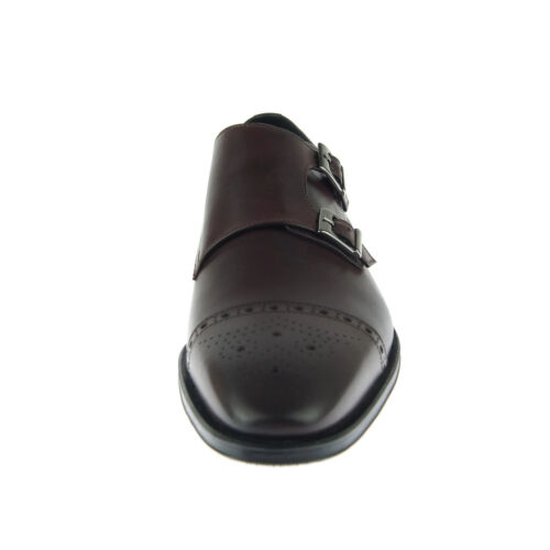 Alex D "Cleveland" Cap Toe Monk, Men's Dress Leather Shoes, Burgundy - Picture 4 of 6