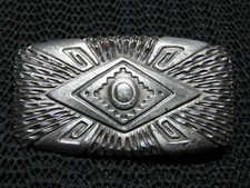 ABSTRACT SOUTHWESTERN LASER CUT HIPPIE BELT BUCKLE VINTAGE RARE HANDMADE USA
