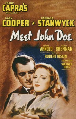 Warner Bros. ''New canvas print of 1943 Meet John Doe movie poster'' Brown Artwork