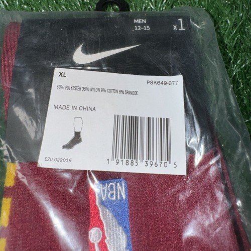Nike NBA Team Issued Ankle Elite Basketball Socks Size XL Red Yellow PSK649-677 - Picture 4 of 4