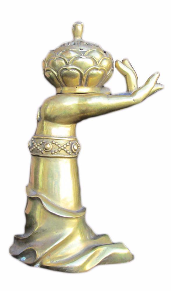 Chinese Brass Buddha Hand Lotus Incense Burner wk2812S Chinese Brass Buddha Hand Lotus Incense Burner wk2812S