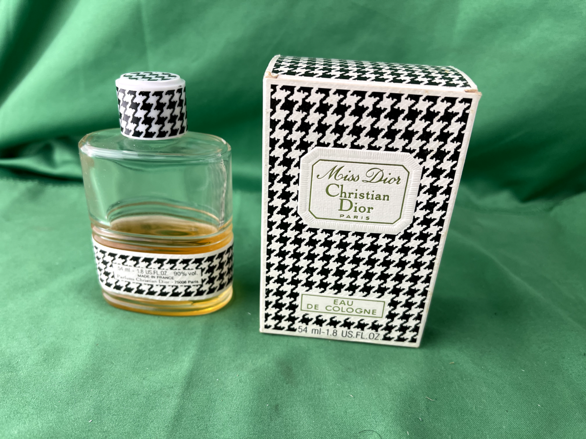 Vintage Christian Dior 1.8 oz Miss Dior Perfume Houndstooth Bottle