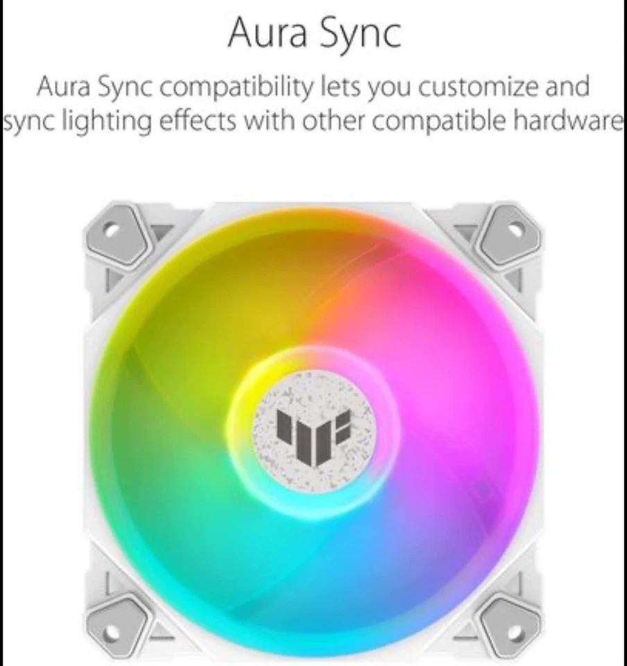 ASUS TUF Gaming TF120 ARGB White Edition Chassis Fan, 3 Pack - Image 4 of 4