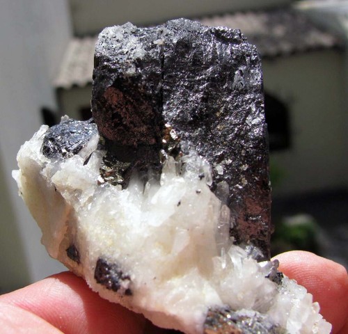 HUEBNERITE CRYSTALS with PYRITES and QUARTZS from PERÚ........MUNDO NUEVO MINE. - Picture 12 of 12