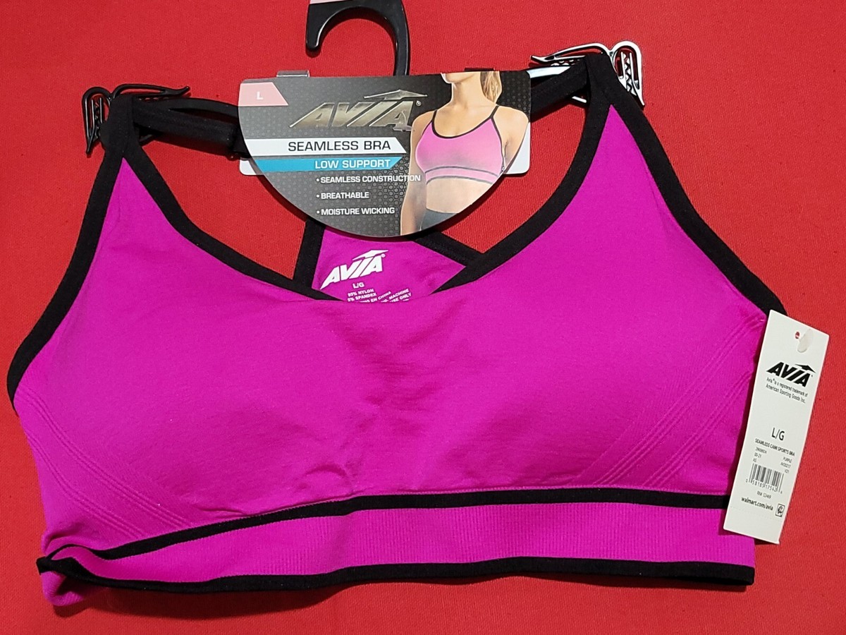 Avia Women's Size L Low Support Sports Bra Seamless Purple