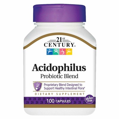 21st Century Acidophilus Capsules Probiotic Blend Intestinal 100 ct Pack of 6