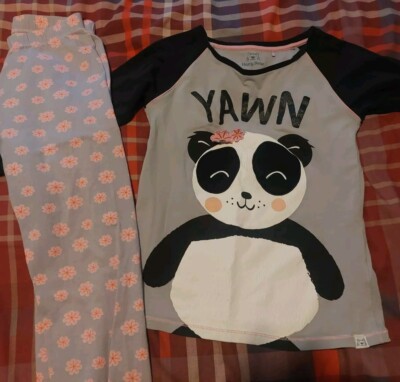 Harry Bear Happy Panda Floral Pyjamas Kids Girls Years PJs