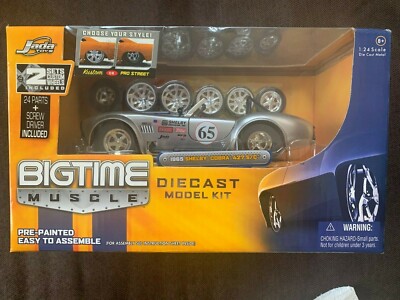 BIGTIME MUSCLE 1:24 1965 SHELBY COBRA 427 S/C DIECAST MODEL KIT SILVER VERY RARE