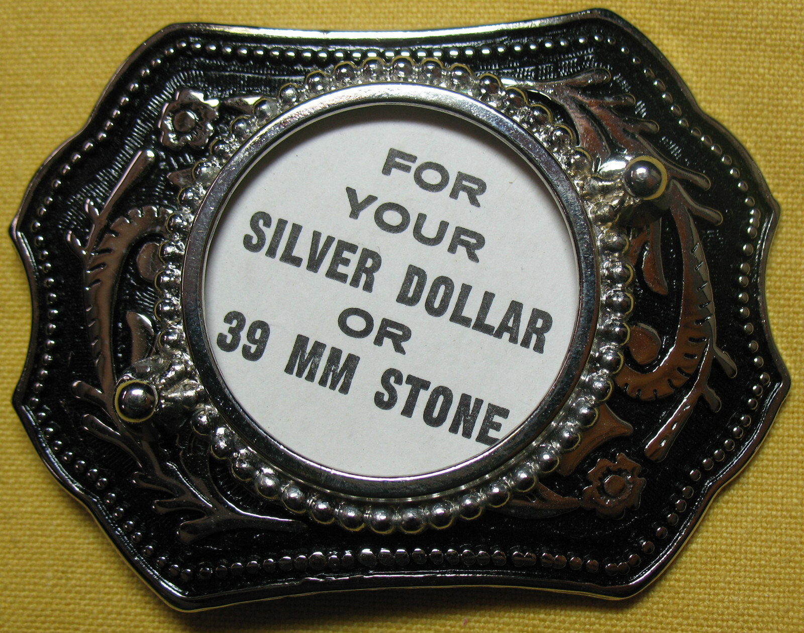 Vintage SILVER DOLLAR COIN HOLDER Belt Buckle Cowboy Retro eBay