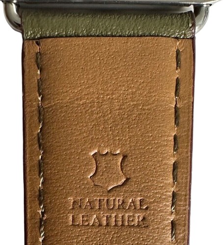 Real Leather Watch Strap Band Army For Apple Watch - Green (M/L 42/44mm) ~ NEW - Zdjęcie 7 z 7