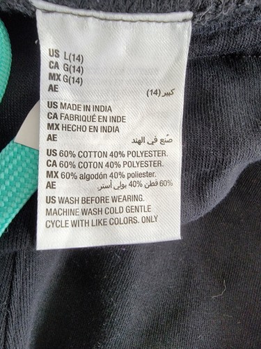 ID Ideology Colorblocked Sweatpants Big Girls L (14) Deep Black/Teal Pull On - Picture 11 of 18
