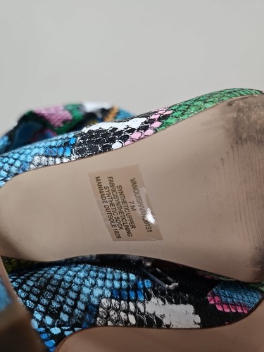 STEVE MADDEN Women's Vanquish Boots Over The Knit Faux Leather Multicolor.Size 7 - Picture 10 of 12