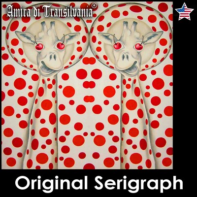 giraffe decorative figurative painting on canvas by artist pop art home decor