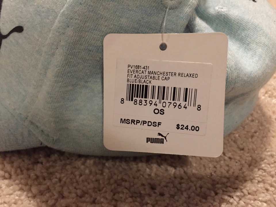 ¡NUEVO! Gorra ajustable relajada para mujer con logotipo de PUMA Evercat Manchester-azul/negro Foto 3 de 4