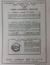 Sears Suburban Custom Tractor Plow 3-point Disc Harrow Owner Parts 3 Manual S