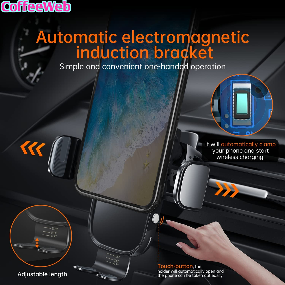 ALAFLY 15W Supporto Telefono Auto Magnetico con QC 3.0 Caricabatterie, [Ventosa Migliorata] Caricatore Wireless Porta Cellulare Auto per MagSafe iPhone 17/16/15/14/13/12