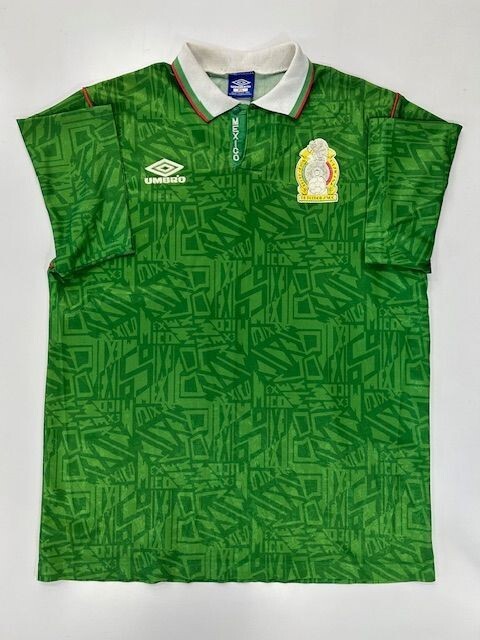 Vintage Umbro 緑色 サッカーシャツ 古着 90年代 アンブロ UMBRO セルティック ボーダー柄 襟付き